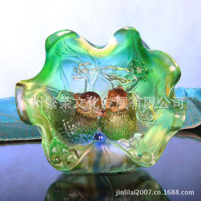 鸳鸯和和美美琉璃工艺品 爱情与工艺的完美结晶